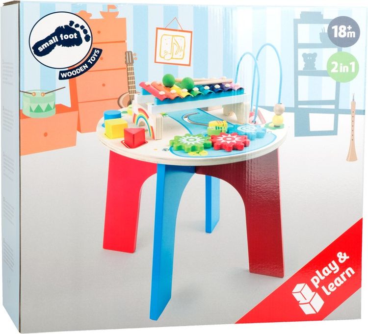 Small foot 10321 - Motorik- und Musiktisch 2in1, Spielhöhe: 32 cm
