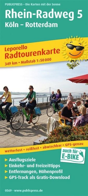Produktbild: Rhein-Radweg 5 K&ouml;ln - Rotterdam Radwanderkarte 1 : 50 000