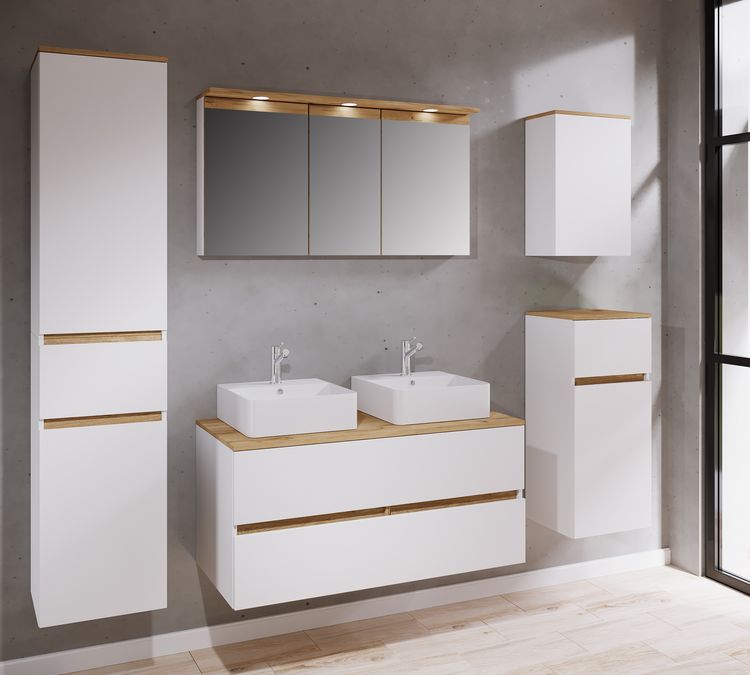 Produktbild: 4 tlg. Badm&ouml;bel-Set mit Waschbecken Cosila-A 111cm