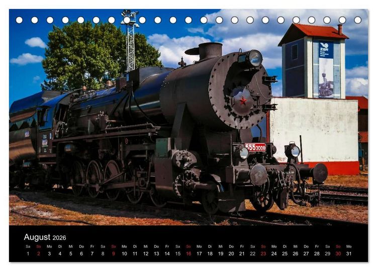 Produktbild: Lokomotiven 2026 (Tischkalender 2026 DIN A5 quer), CALVENDO Monatskalender