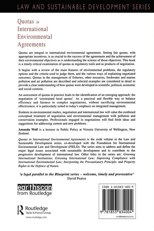 Produktbild: Quotas in International Environmental Agreements