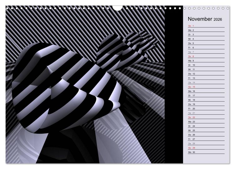 Produktbild: 3 Dimensionen - 2 Farben (Wandkalender 2026 DIN A3 quer), CALVENDO Monatskalender