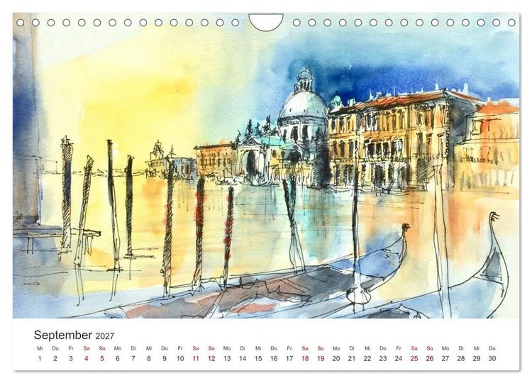 Produktbild: Italienische Reiseskizzen (Wandkalender 2027 DIN A4 quer), CALVENDO Monatskalender