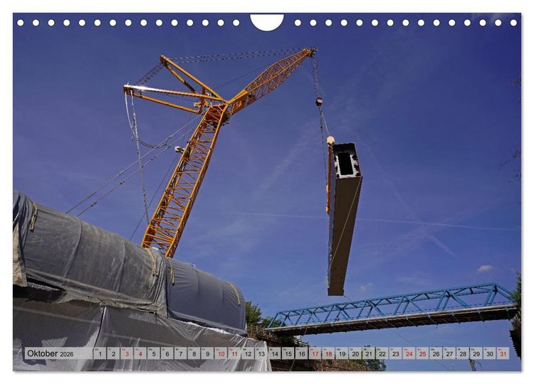 Produktbild: Die Saalequerung Salzm&uuml;nde &ndash; Br&uuml;ckenbau der A143 (Wandkalender 2026 DIN A4 quer), CALVENDO Monatskalender