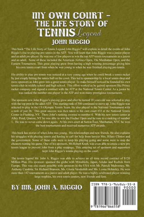 Produktbild: My Own Court - The Life Story of Tennis Legend John Riggio