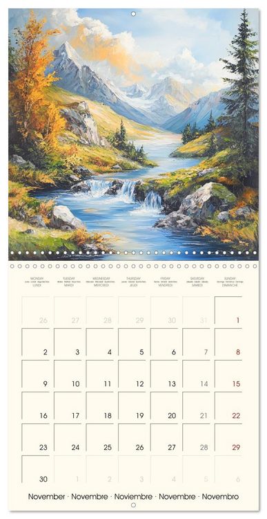 Produktbild: Majestic mountain retreats. Alpine landscape paintings (Wall Calendar 2026 12 &times; 12 Inch) CALVENDO 12 Month Wall Calendar