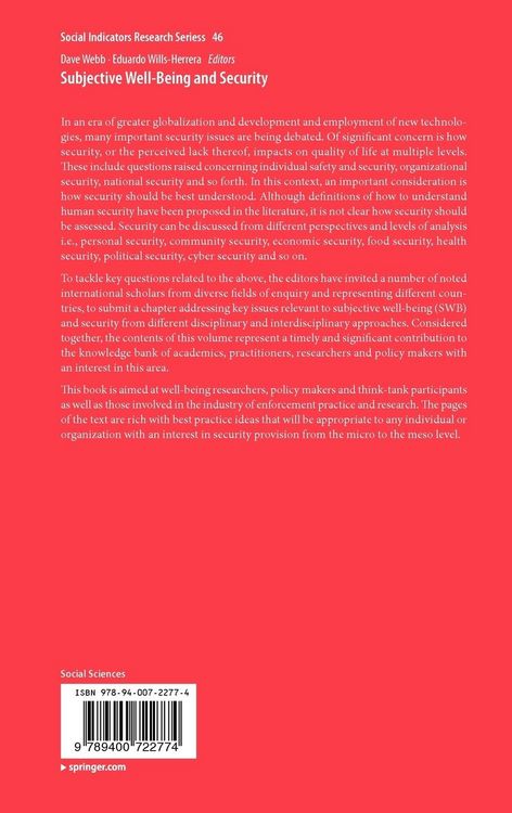 Produktbild: Subjective Well-Being and Security