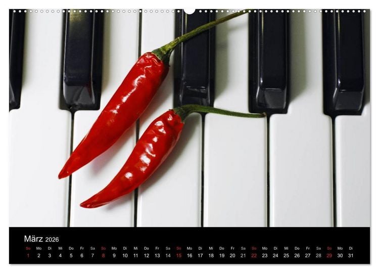 Produktbild: Hot Chili K&uuml;chen Kalender (Wandkalender 2026 DIN A2 quer), CALVENDO Monatskalender
