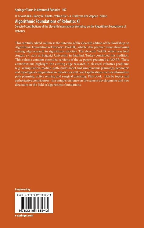 Produktbild: Algorithmic Foundations of Robotics XI