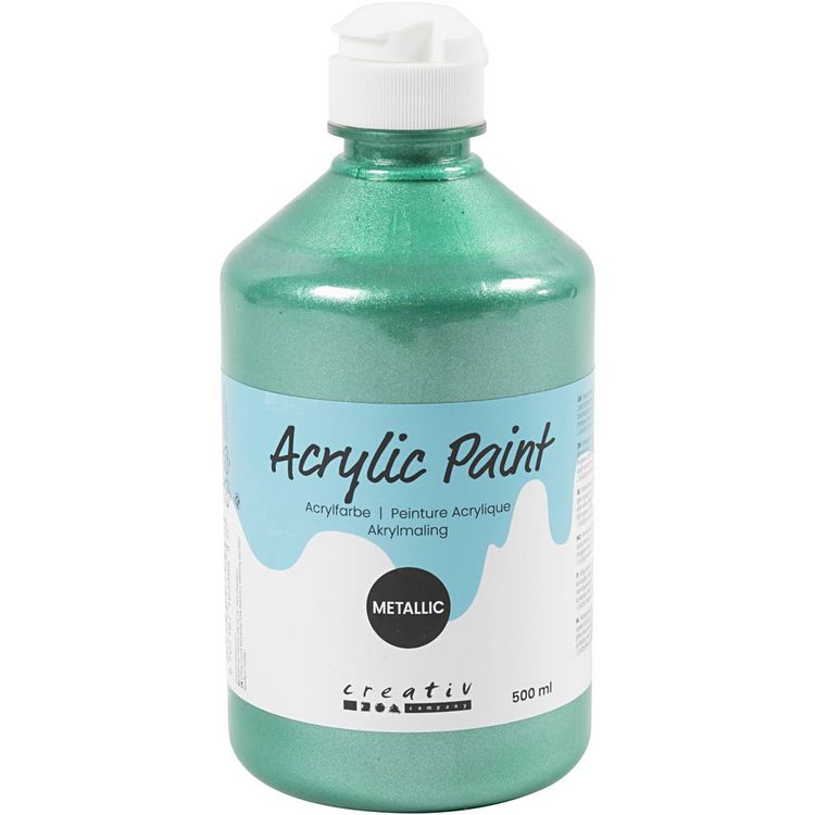 Produktbild: Creativ Company Acrylfarbe Metallic, Metallic, Gr&uuml;n, 500 ml/ 1 Fl.