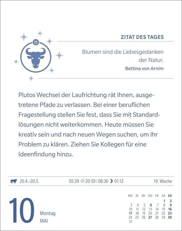 Produktbild: Stier Sternzeichenkalender 2027 - Tagesabrei&szlig;kalender - Ihr Horoskop f&uuml;r jeden Tag