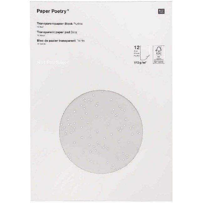 Produktbild: Transparentpapier, Punkte / Silber  Mix