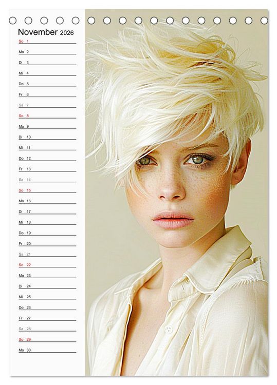 Produktbild: Kurzhaarschnitte. Zeitlose und sch&ouml;ne Schnitte f&uuml;r kurze Haare (Tischkalender 2026 DIN A5 hoch), CALVENDO Monatskalender