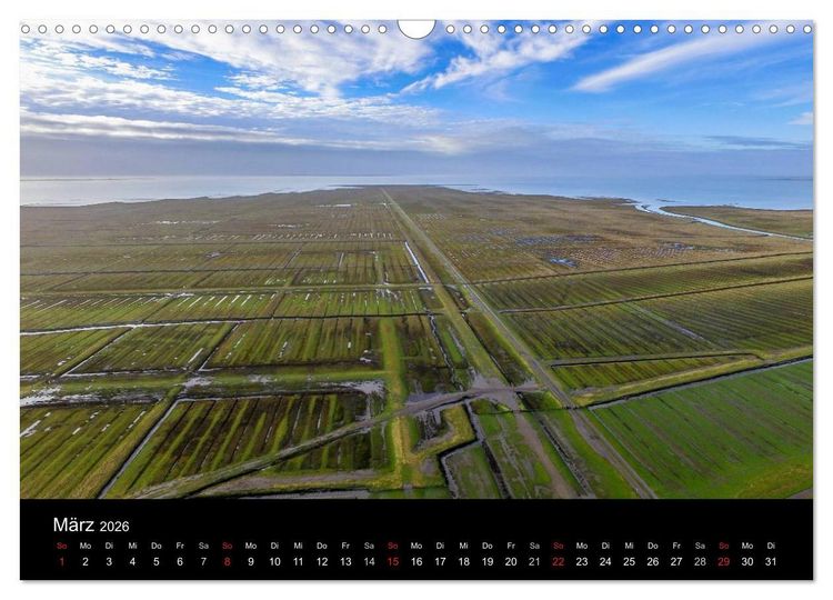 Produktbild: Luftaufnahmen - Faszinierendes Nordfriesland (Wandkalender 2026 DIN A3 quer), CALVENDO Monatskalender