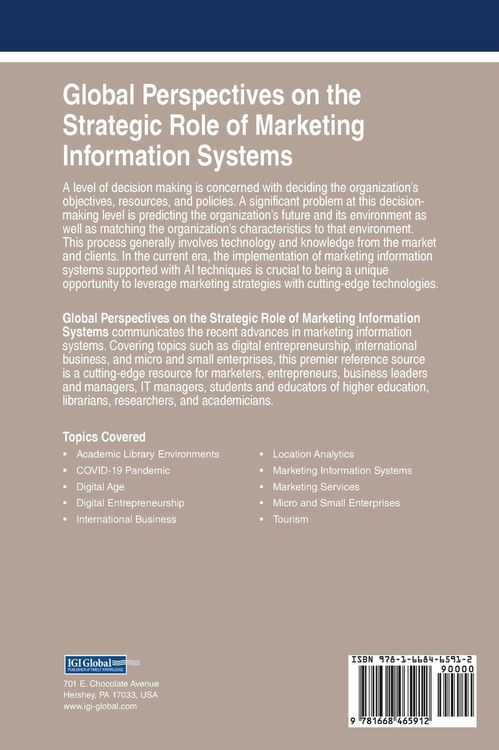 Produktbild: Global Perspectives on the Strategic Role of Marketing Information Systems