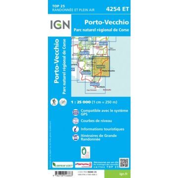 Produktbild: IGN Karte, Carte de randonn&eacute;e (et plein air) Porto-Vecchio