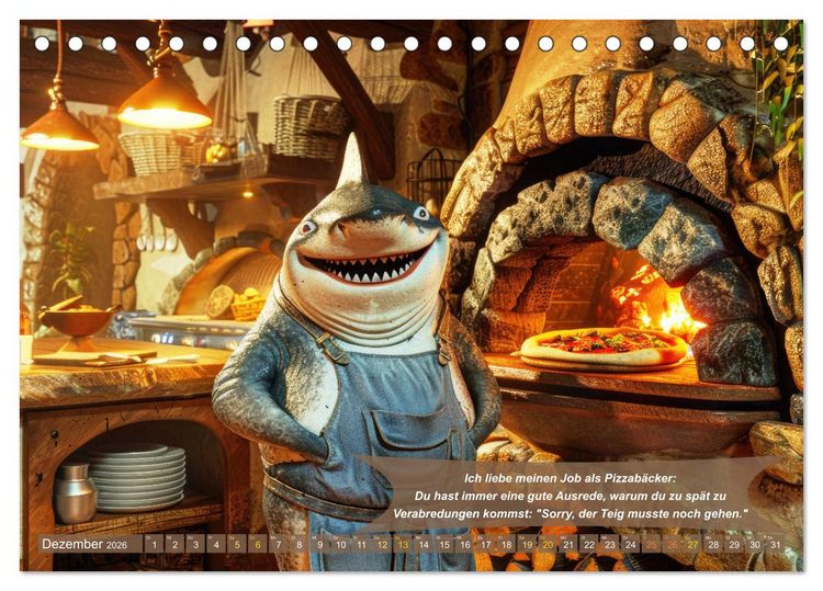 Produktbild: Tierisch lustige Pizzab&auml;cker (Tischkalender 2026 DIN A5 quer), CALVENDO Monatskalender