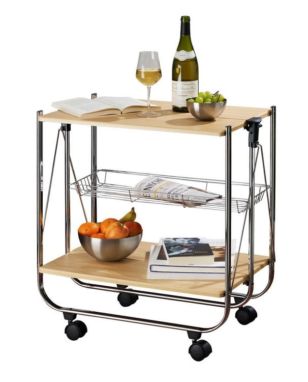 Produktbild: Servierwagen Mod. Dinett Deluxe Ahorn, zusammenklappbar