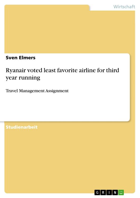 Produktbild: Ryanair voted least favorite airline for third year running
