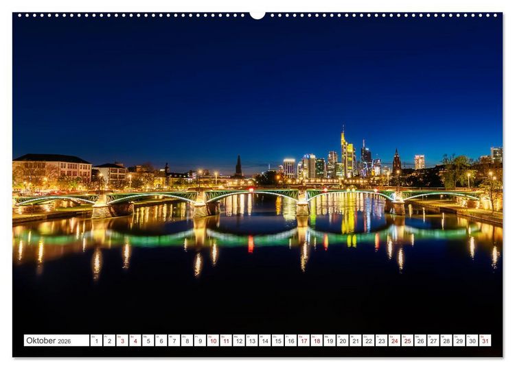 Produktbild: Frankfurt am Main - at night (Wandkalender 2026 DIN A2 quer), CALVENDO Monatskalender