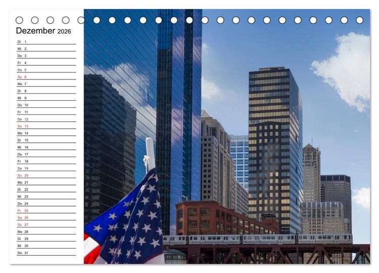Produktbild: CHICAGO Stadtzentrum (Tischkalender 2026 DIN A5 quer), CALVENDO Monatskalender