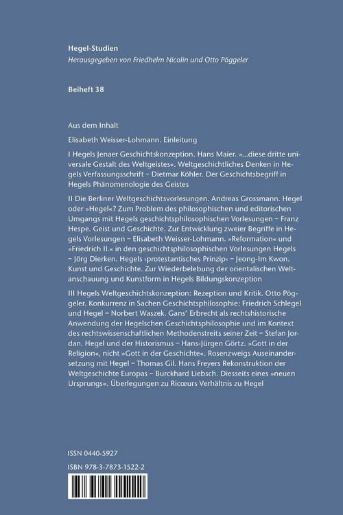 Produktbild: Hegels Vorlesungen &uuml;ber die Philosophie der Weltgeschichte