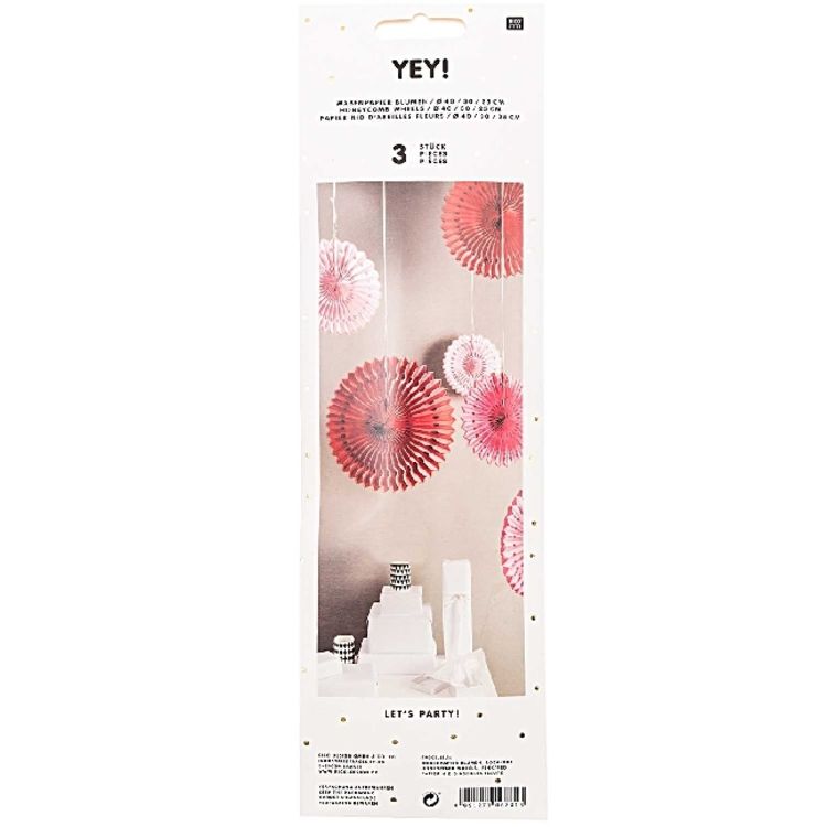 Produktbild: Wabenpapier Blumen, Rosa/Rot,