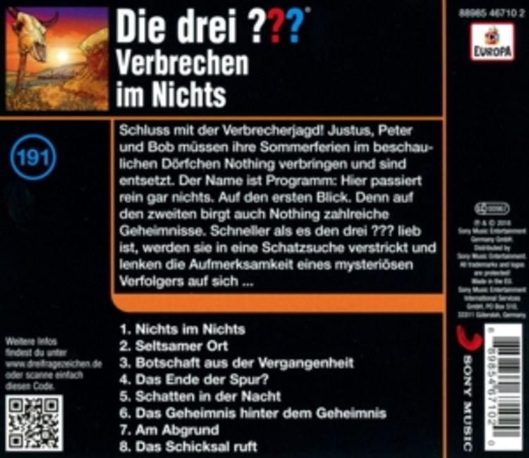 Produktbild: Die drei ??? 191. Verbrechen im Nichts (Fragezeichen)