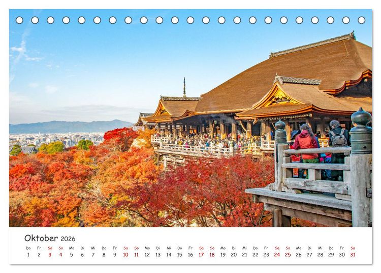 Produktbild: Unterwegs in Japan (Tischkalender 2026 DIN A5 quer), CALVENDO Monatskalender