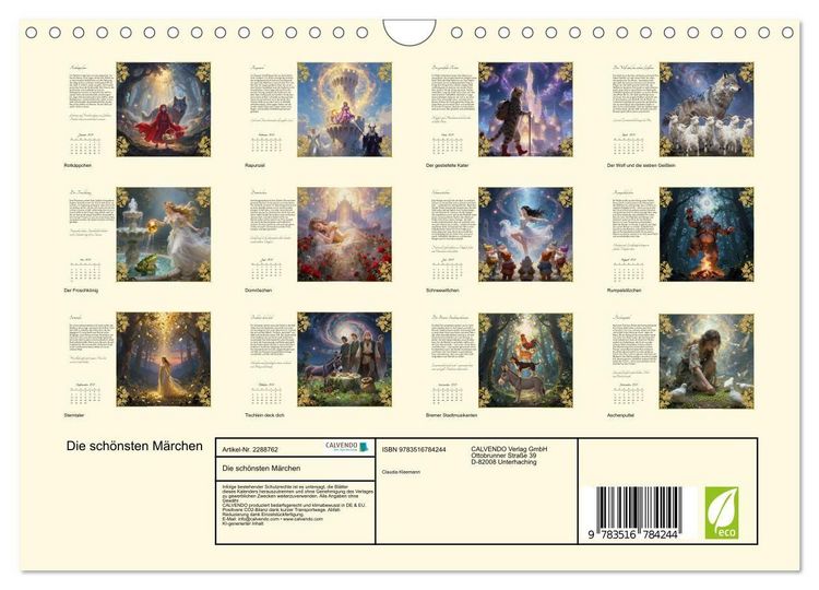 Produktbild: Die sch&ouml;nsten M&auml;rchen (Wandkalender 2027 DIN A4 quer), CALVENDO Monatskalender
