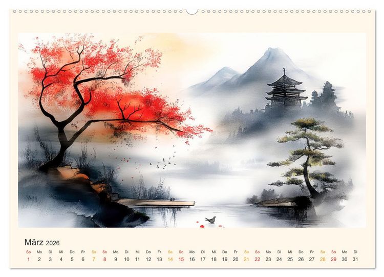 Produktbild: Japan - die Farben der Tradition (Wandkalender 2026 DIN A2 quer), CALVENDO Monatskalender