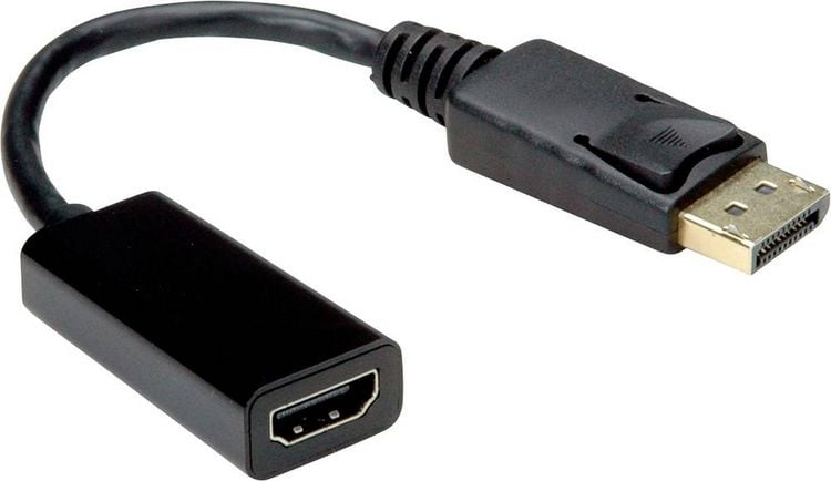Produktbild: Value DisplayPort / HDMI Adapterkabel DisplayPort Stecker, HDMI-A Buchse 0.15 m Schwarz 12.99.3138 DisplayPort-Kabel