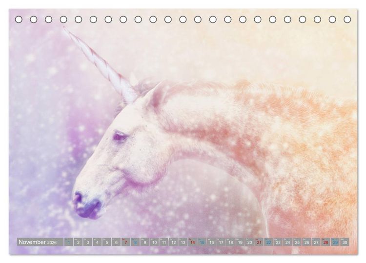 Produktbild: Fabeltier Einhorn (Tischkalender 2026 DIN A5 quer), CALVENDO Monatskalender