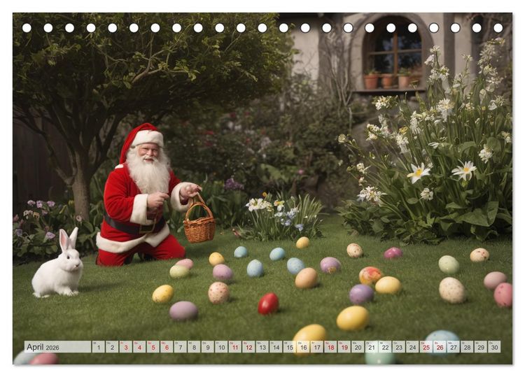 Produktbild: Durch das Jahr mit dem Weihnachtsmann (Tischkalender 2026 DIN A5 quer), CALVENDO Monatskalender