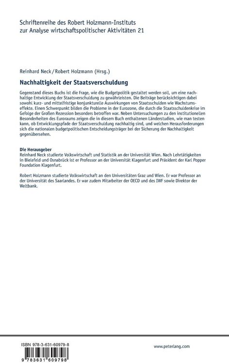 Produktbild: Nachhaltigkeit der Staatsverschuldung