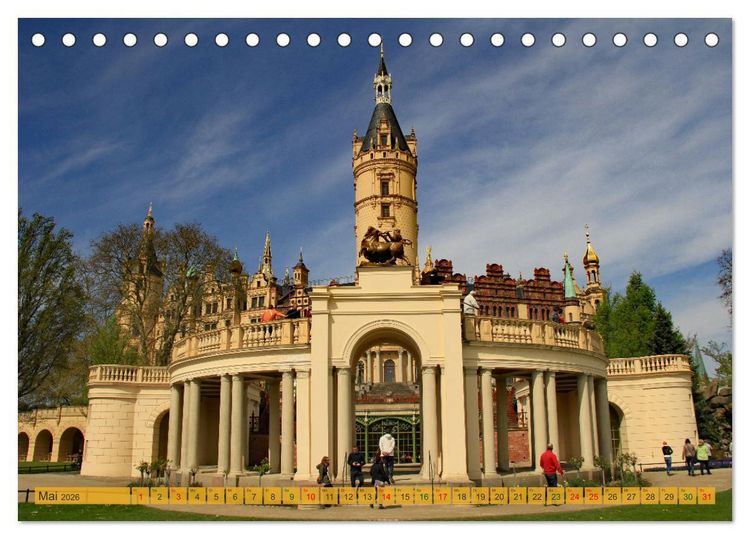 Produktbild: Schloss Impressionen - Residenz- und Landeshauptstadt Schwerin (Tischkalender 2026 DIN A5 quer), CALVENDO Monatskalender