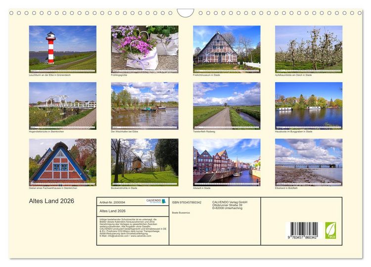 Produktbild: Altes Land 2026 (Wandkalender 2026 DIN A3 quer), CALVENDO Monatskalender