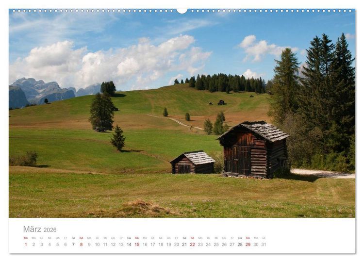Produktbild: Bekannte und unbekannte Almen in S&uuml;dtirol (Wandkalender 2026 DIN A2 quer), CALVENDO Monatskalender