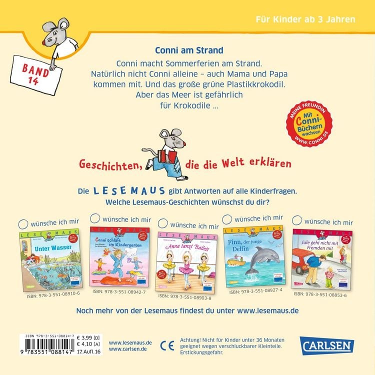 Produktbild: LESEMAUS 14: Conni am Strand