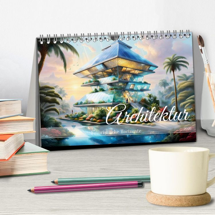 Produktbild: Architektur Futuristische Horizonte (Tischkalender 2026 DIN A5 quer), CALVENDO Monatskalender