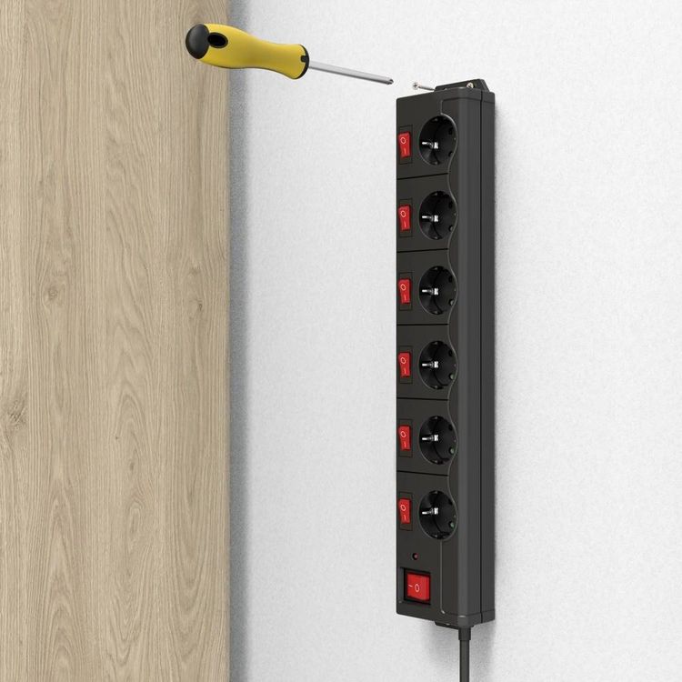 Produktbild: Hama 00223160 Steckdosenleiste mit Schalter Schwarz Schutzkontakt 1St.