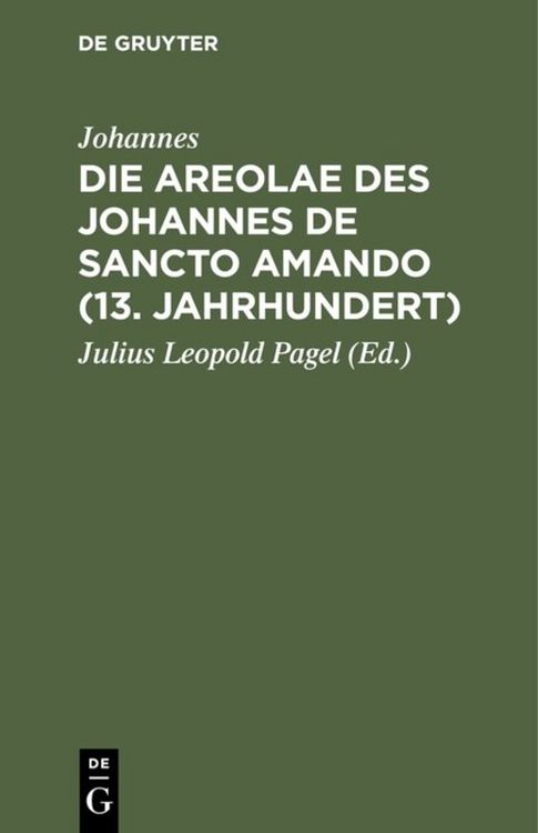 Produktbild: Die Areolae des Johannes de Sancto Amando (13. Jahrhundert)