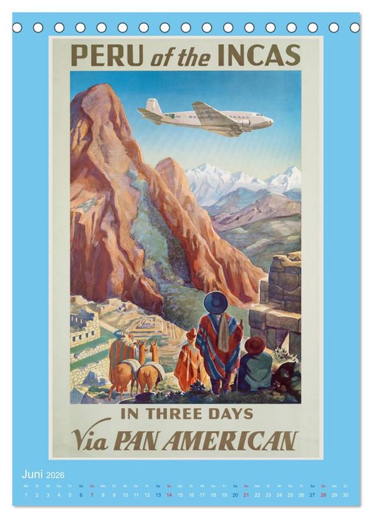 Produktbild: Historische Reiseplakate (Tischkalender 2026 DIN A5 hoch), CALVENDO Monatskalender