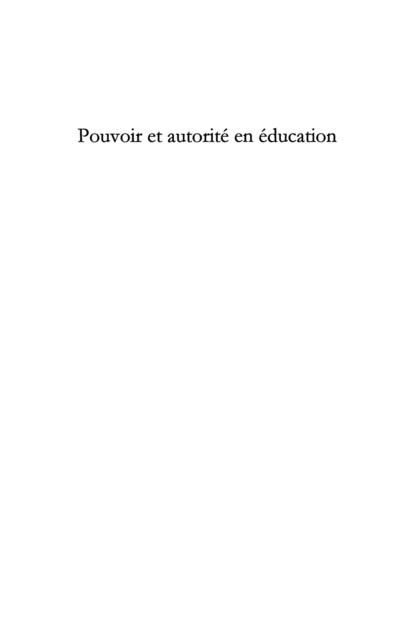 Produktbild: Pouvoir et autorite en education