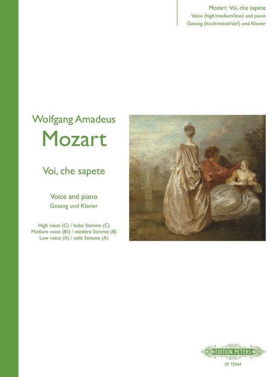 Produktbild: Mozart, W: Voi, Che Sapete for Voice and Piano (3 Keys in On