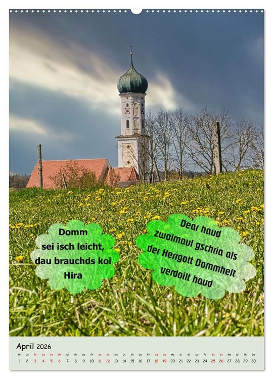 Produktbild: Schw&auml;bische Sprichw&ouml;rter - so gsaid (Wandkalender 2026 DIN A2 hoch), CALVENDO Monatskalender