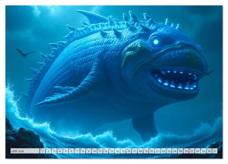 Produktbild: Chinesische Mythologie - G&ouml;tter, Helden und Monster (hochwertiger Premium Wandkalender 2026 DIN A2 quer), Kunstdruck in Hochglanz