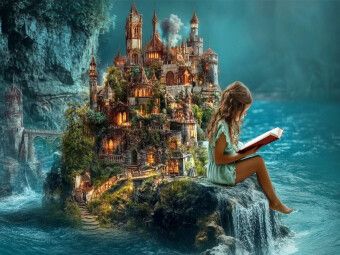 Produktbild: CALVENDO Puzzle In kleinen Welten - Kind liest ein Buch | 1000 Teile Lege-Gr&ouml;&szlig;e 64x48cm Foto-Puzzle f&uuml;r gl&uuml;ckliche Stunden
