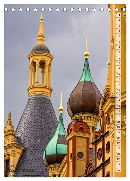 Produktbild: Schweriner Schloss - Impressionen aus Mecklenburg-Vorpommern (Tischkalender 2026 DIN A5 hoch), CALVENDO Monatskalender