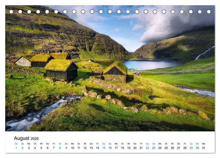 Produktbild: F&auml;r&ouml;er - Archipel im Nordmeer (Tischkalender 2026 DIN A5 quer), CALVENDO Monatskalender